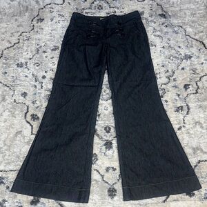 American Rag Cie Black Sailor Button Pants Size 3 High Rise Wide Leg